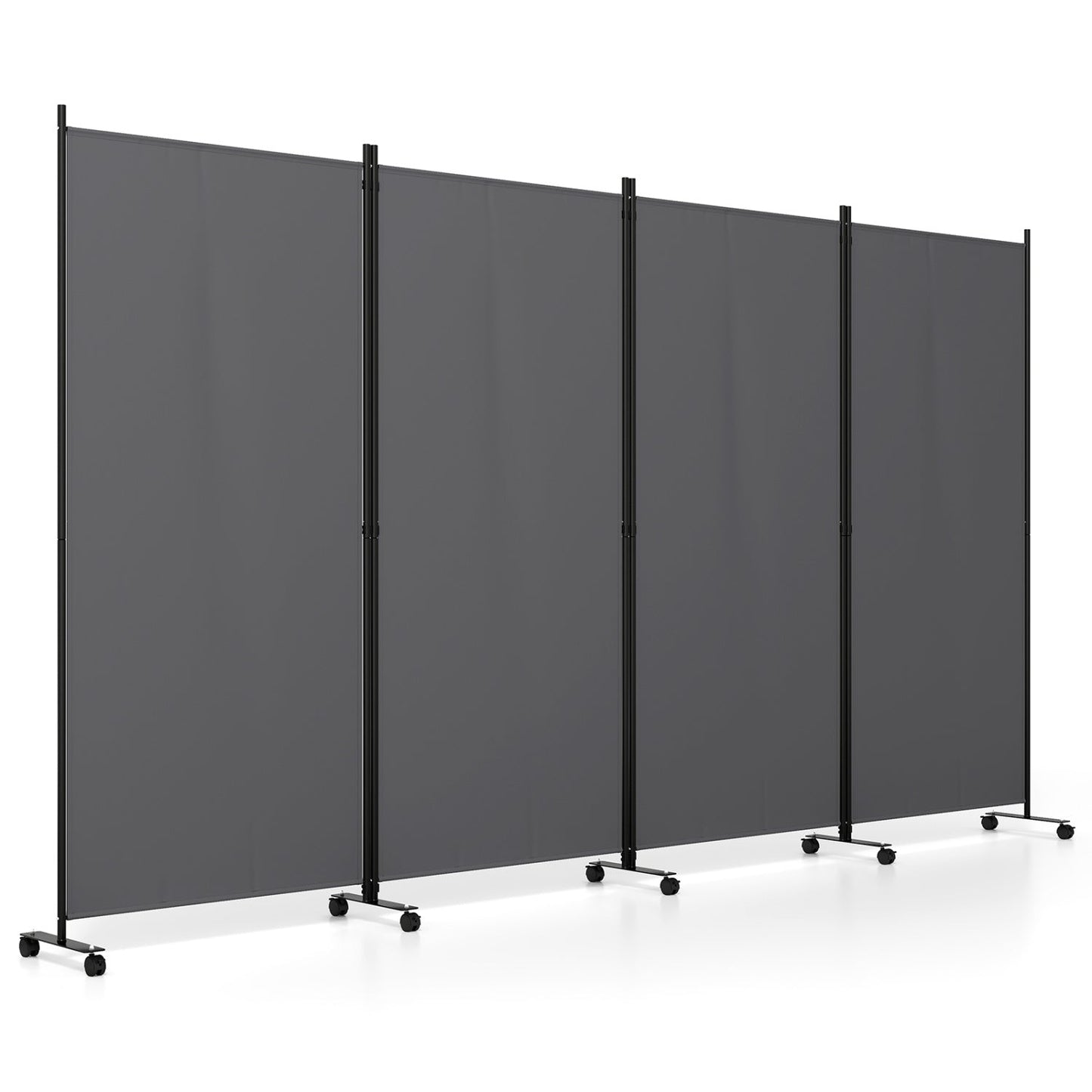 4-Panel Folding Room Divider with Wheels - 71.5" Tall