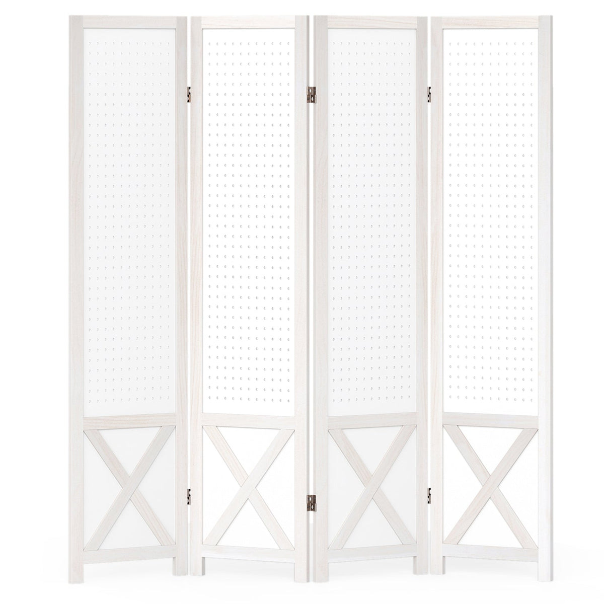 6-Panel Pegboard Room Divider 67 Inches Tall Foldable Privacy Screen