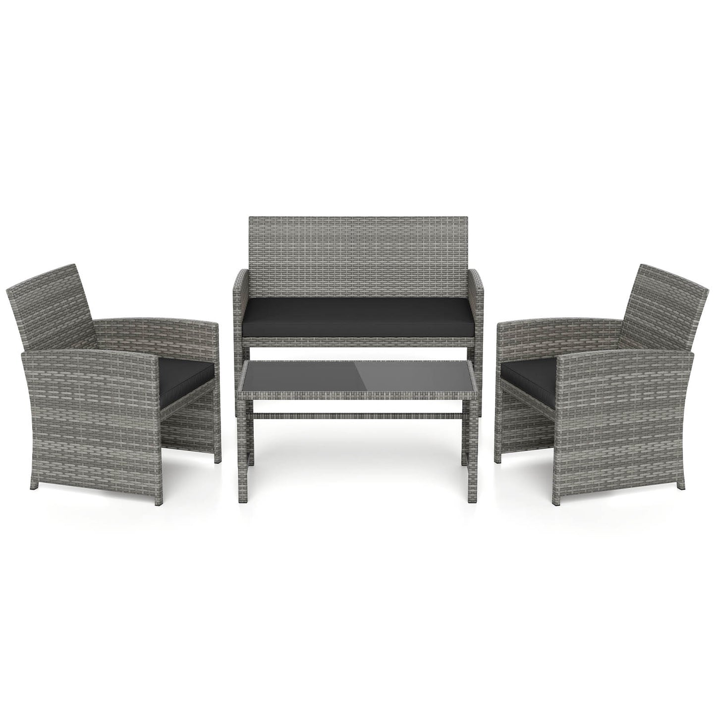 4-Piece Patio Conversation Set with Loveseat and Chairs