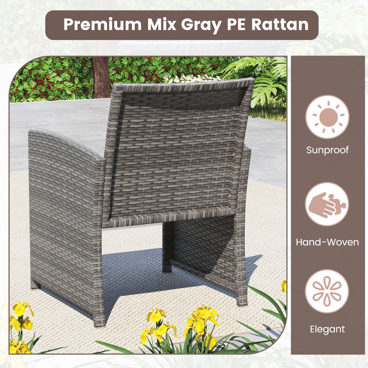 4-Piece Patio Conversation Set with Loveseat and Chairs
