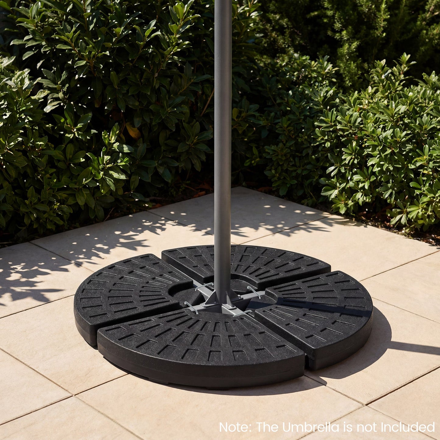 4-Piece Patio Market Umbrella Base 140 LBS Heavy-Duty with U-Locking Pins-Black