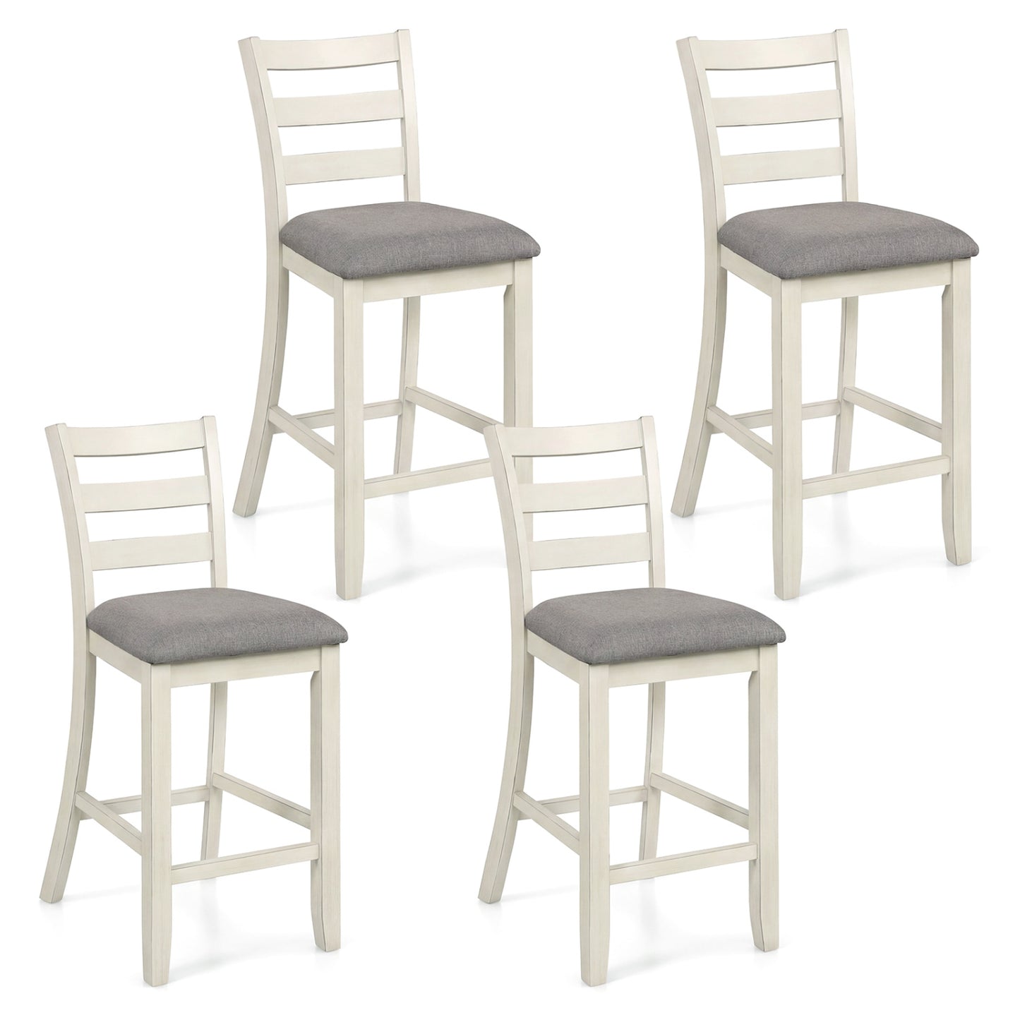 Counter Height Chairs Set of 4 with Fabric Seat