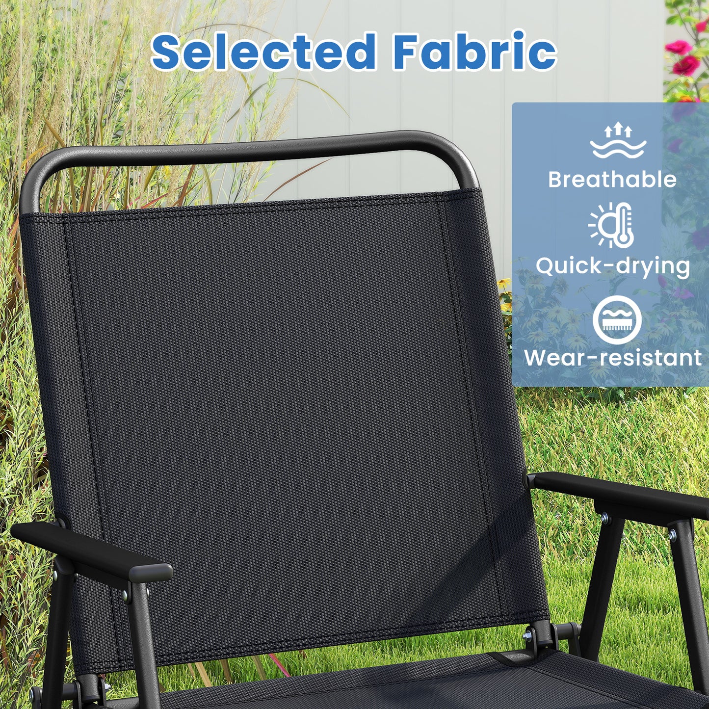4-Piece Folding Patio Conversation Set with Coffee Table