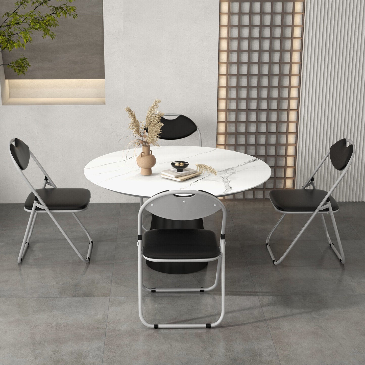 U-Shape Folding Chairs with Hollow Handle - Set of 6