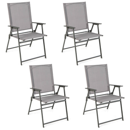 Folding Patio Chairs Set of 4 with Metal Frame