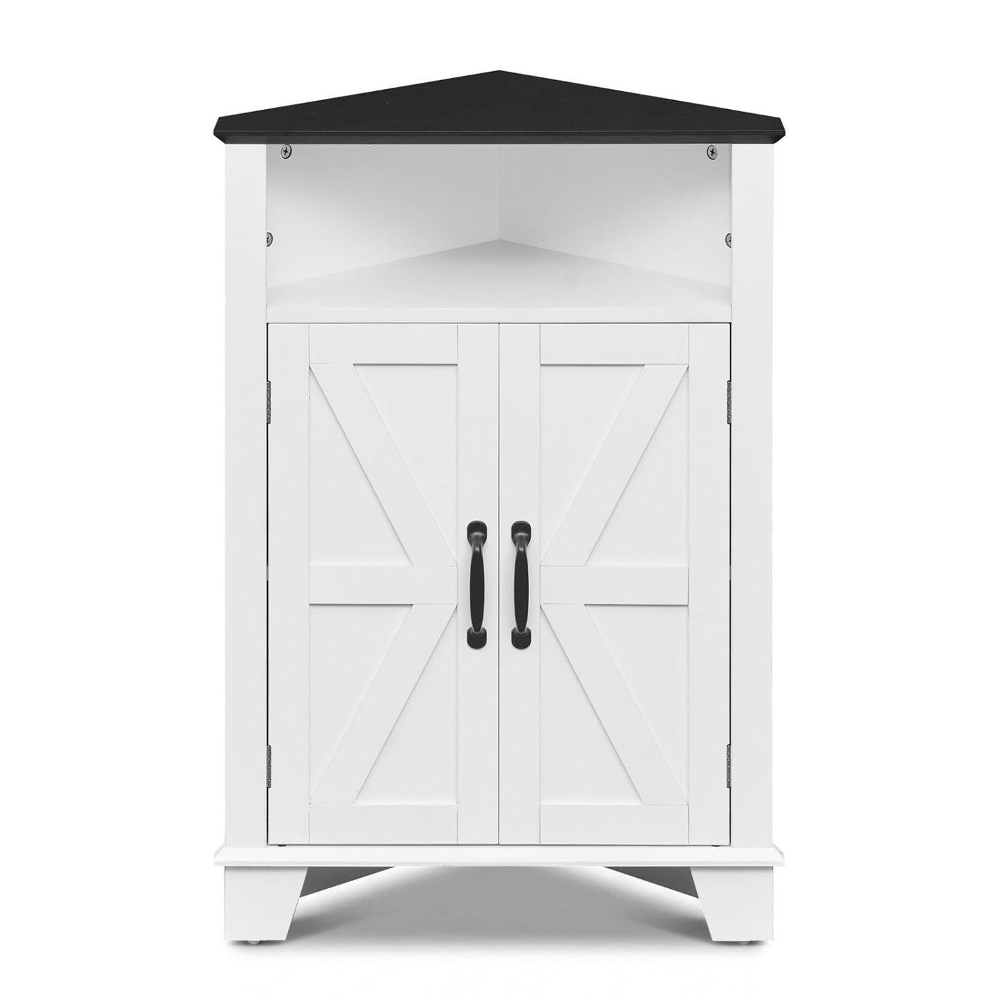 4-Tier Corner Storage Cabinet with Open Shelf