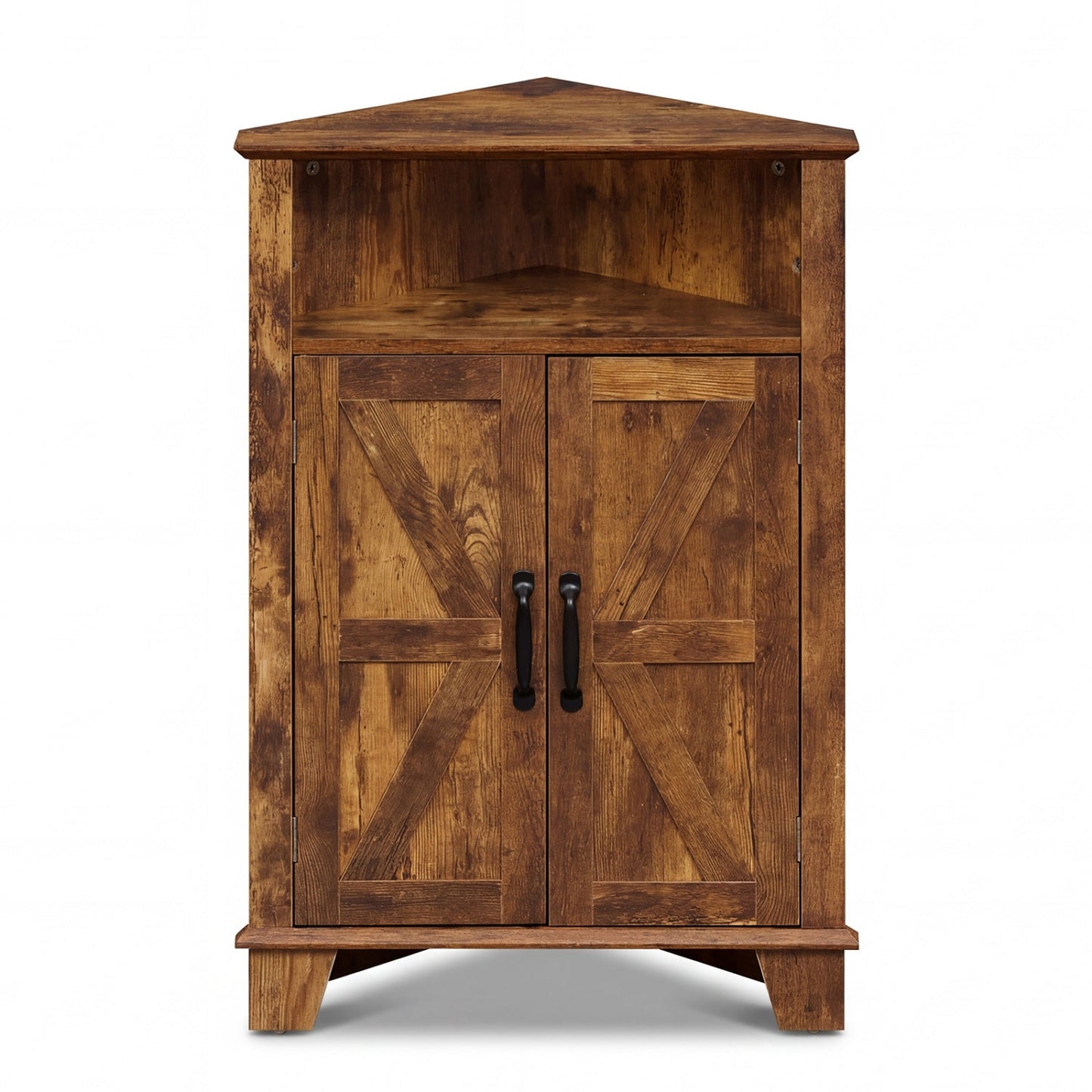 4-Tier Corner Storage Cabinet with Open Shelf