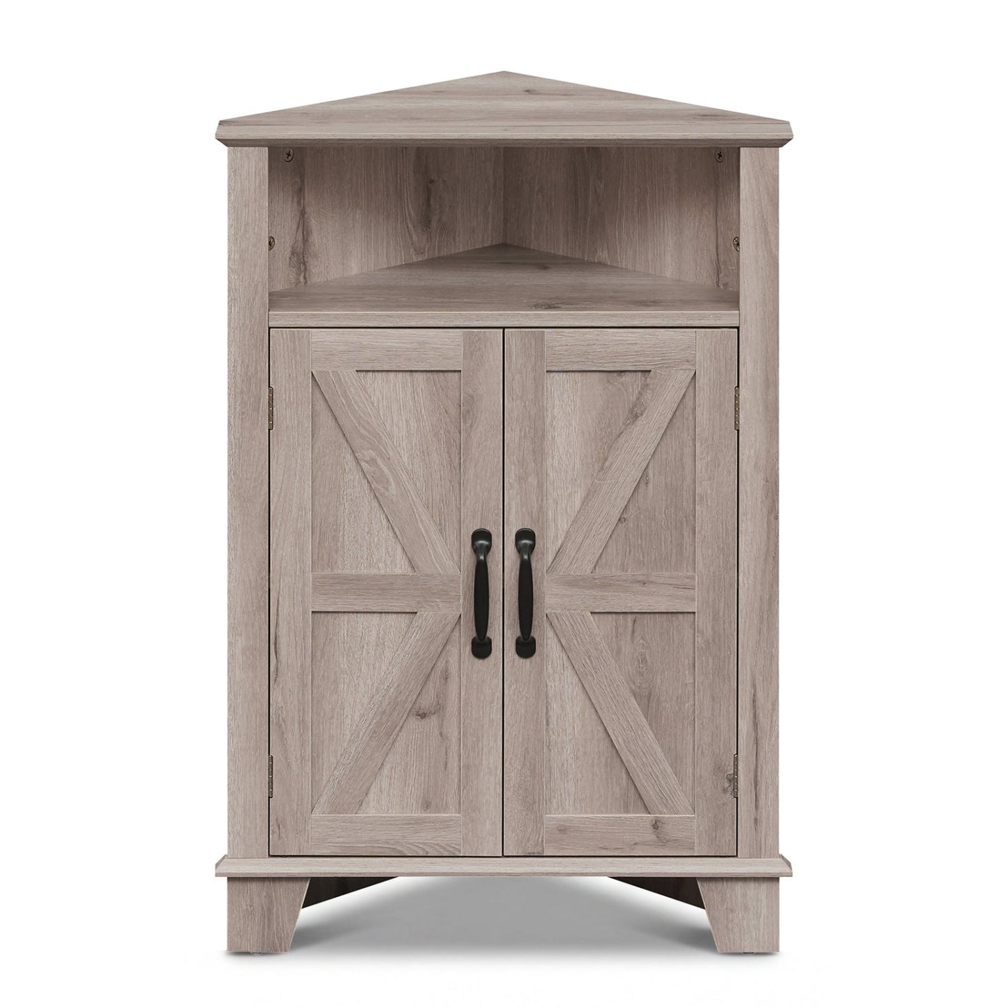 4-Tier Corner Storage Cabinet with Open Shelf