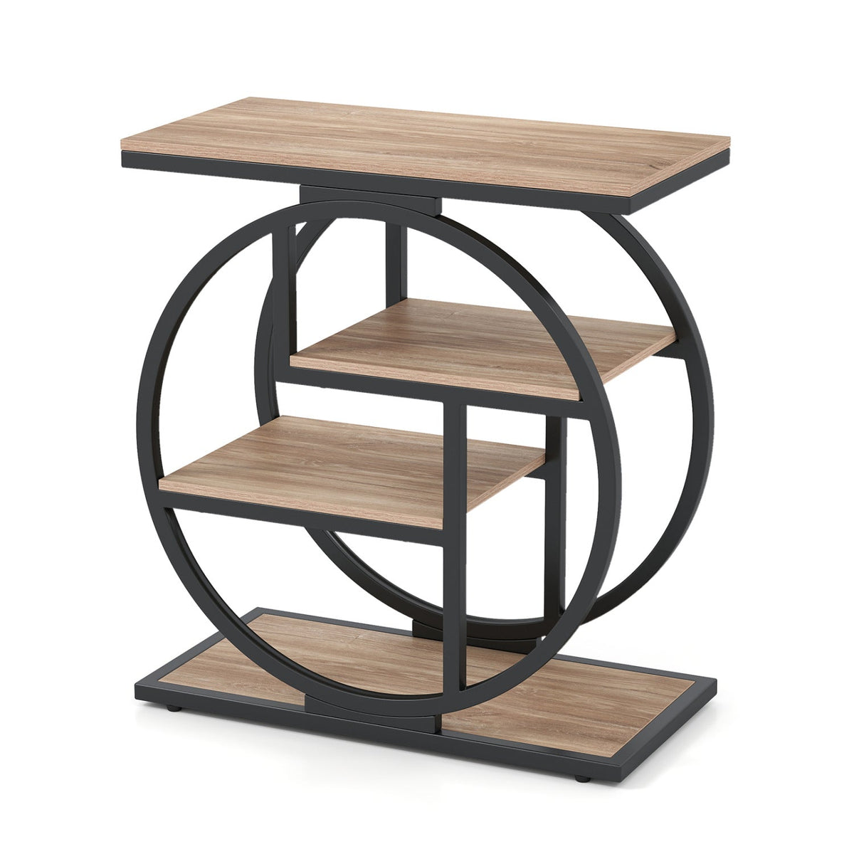 4-Tier Narrow End Table with Storage Shelves