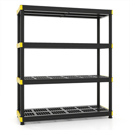 4-Tier Heavy-Duty Plastic Storage Shelf - 440 lbs Capacity