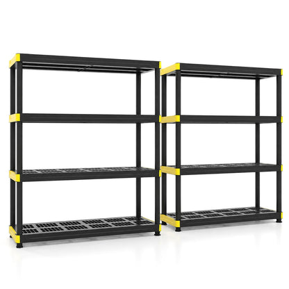 4-Tier Heavy-Duty Storage Shelf Set of 2 - Black