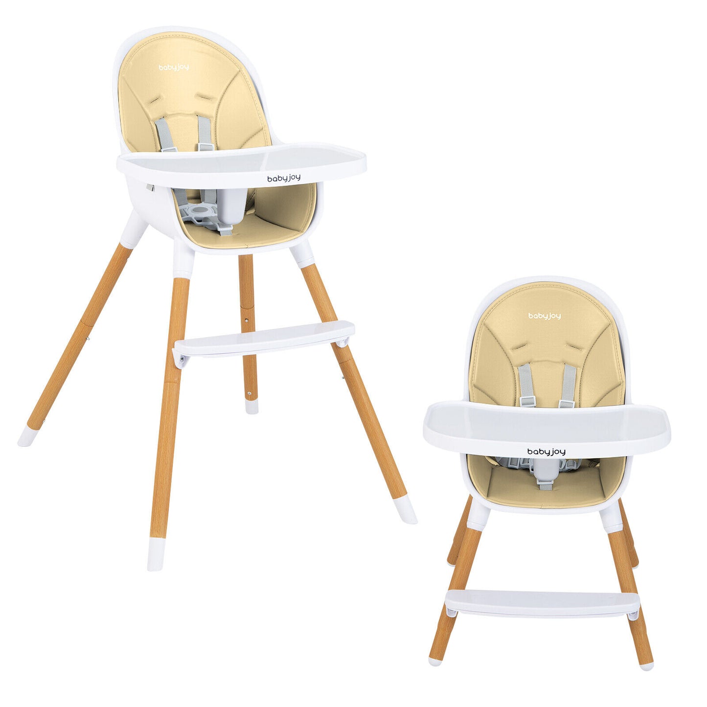 4-in-1 Convertible Baby High Chair with Adjustable Tray