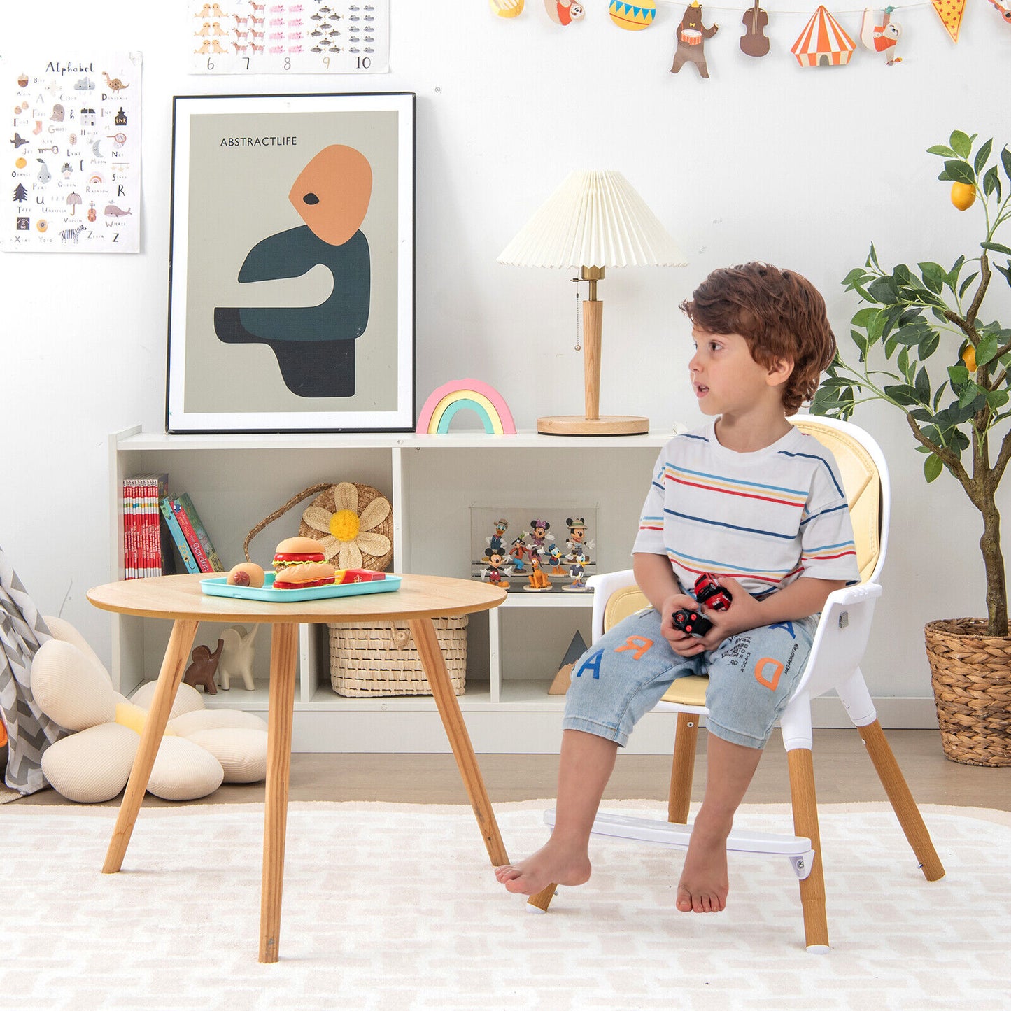 4-in-1 Convertible Baby High Chair with Adjustable Tray