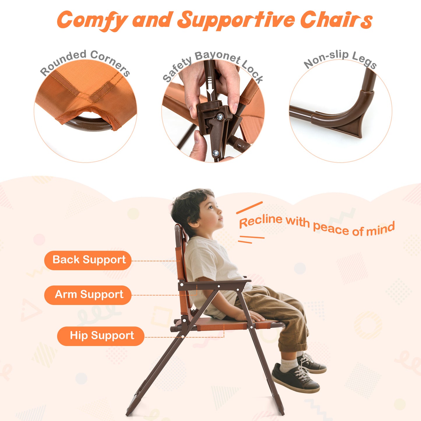 Kids Picnic Table Set with Folding Chairs and Umbrella