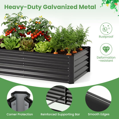 4 x 2 x 3 Feet Small Galvanized Raised Garden Bed with Greenhouse Cover