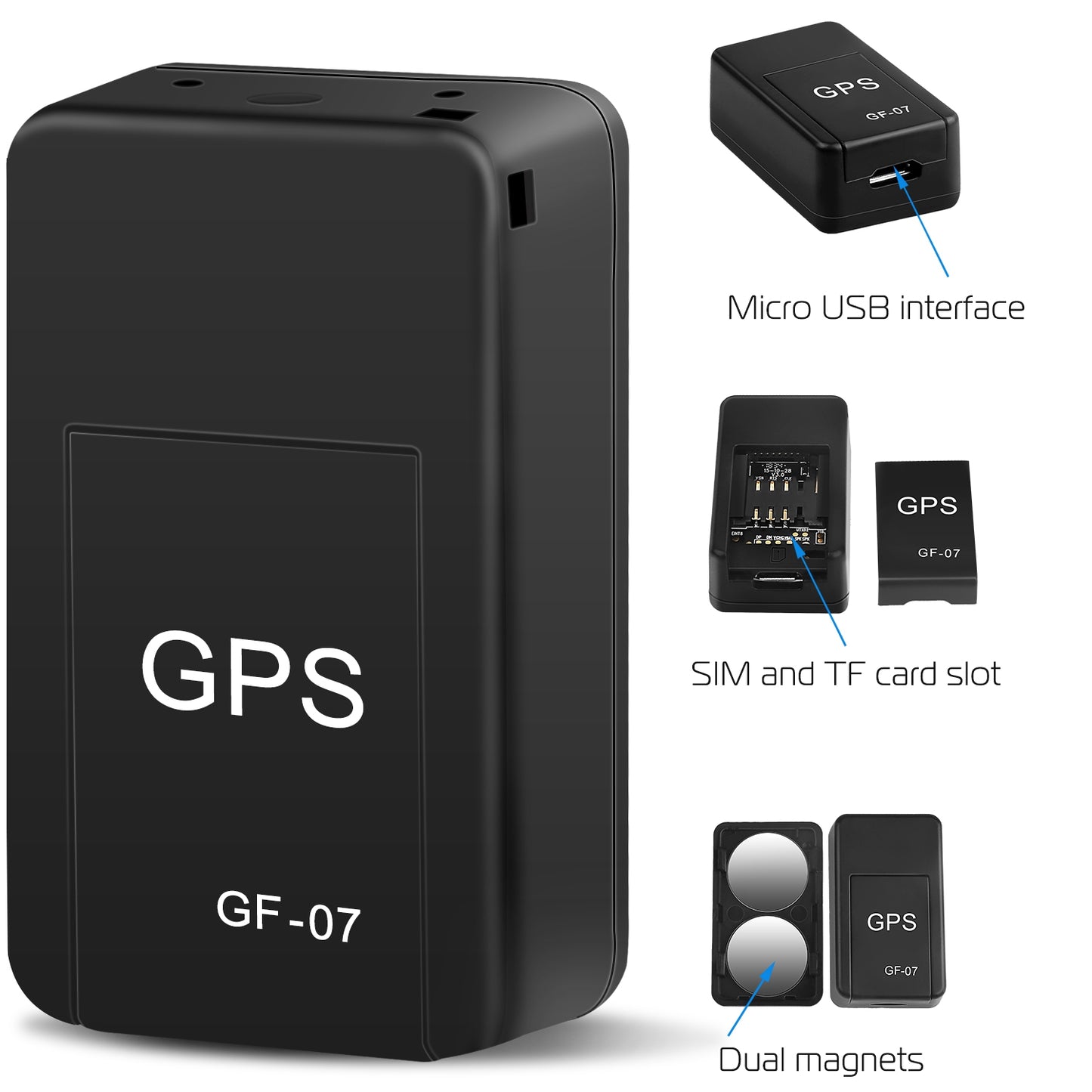 GPS Tracker with Magnetic Mount for Vehicles and Pets
