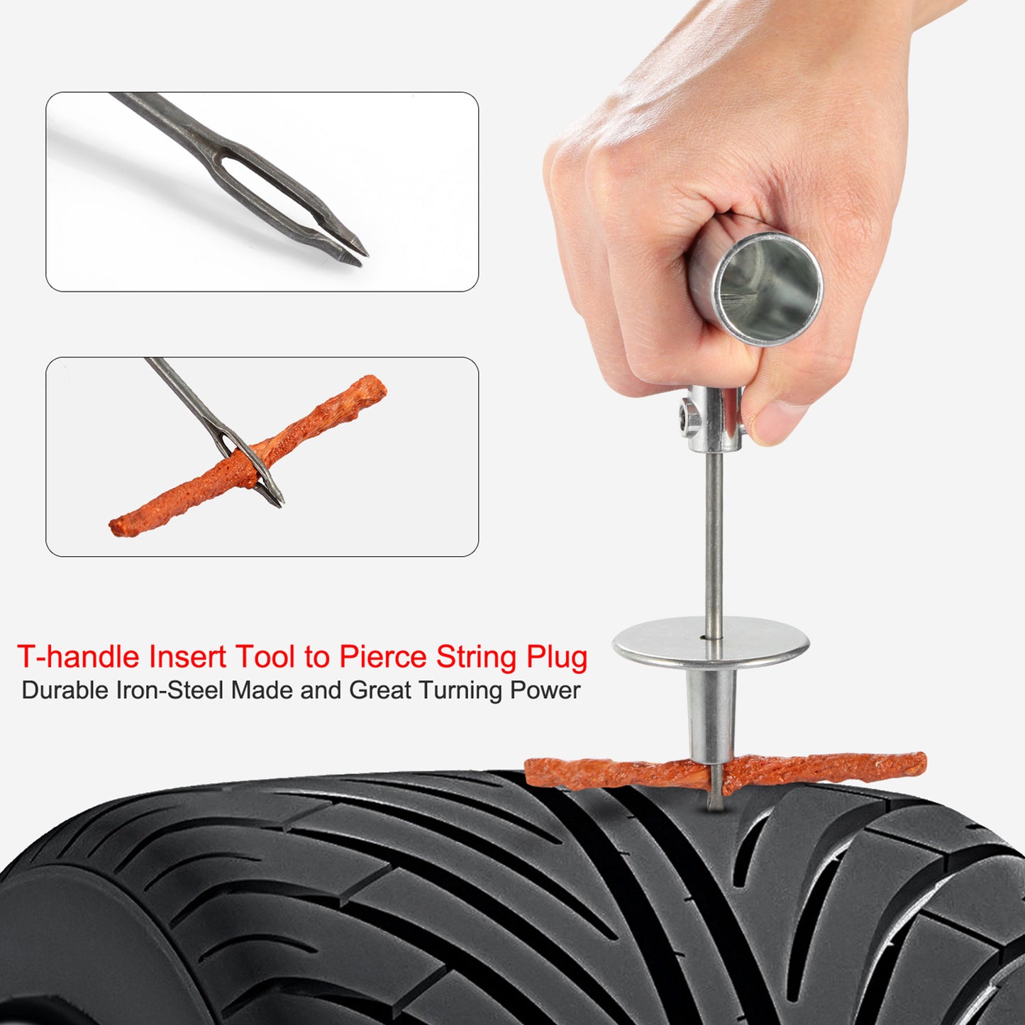 57-Piece Tire Repair Kit for Cars and Trucks