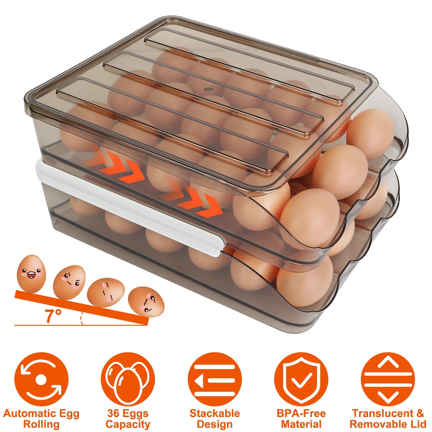 Egg Storage Container for Refrigerator - 36 Egg Capacity