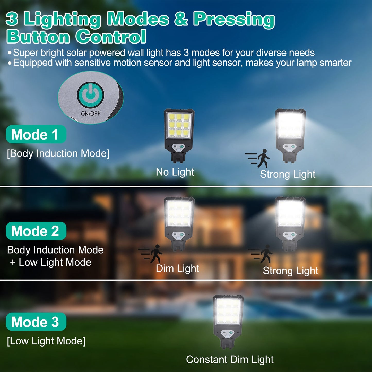 Solar Wall Light with Motion Sensor and Remote Control