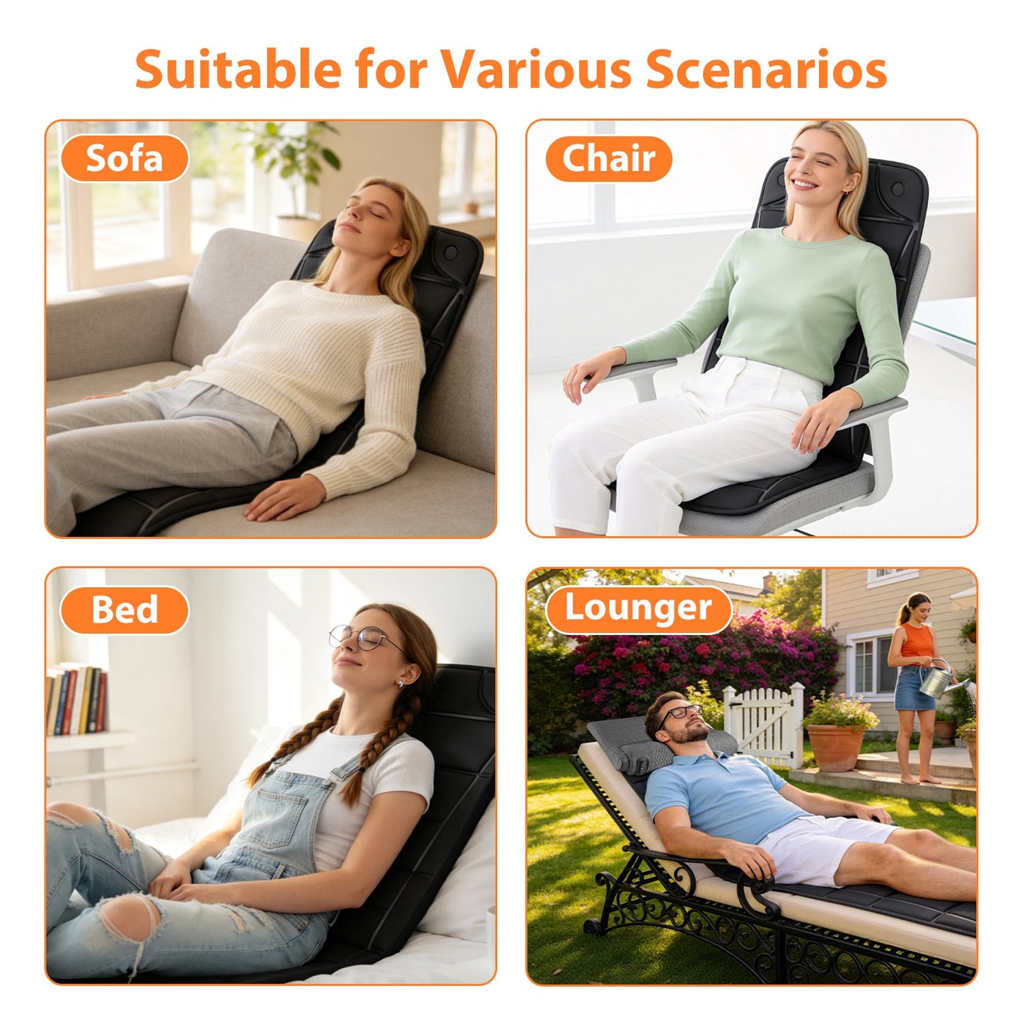 Full Body Vibration Massage Mat with Heat & 10 Motors