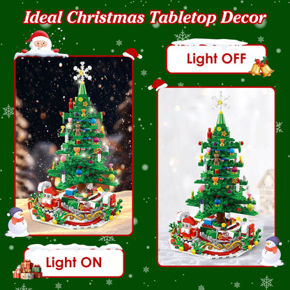 Christmas Tree Building Set with LED Lights & 24-Day Calendar
