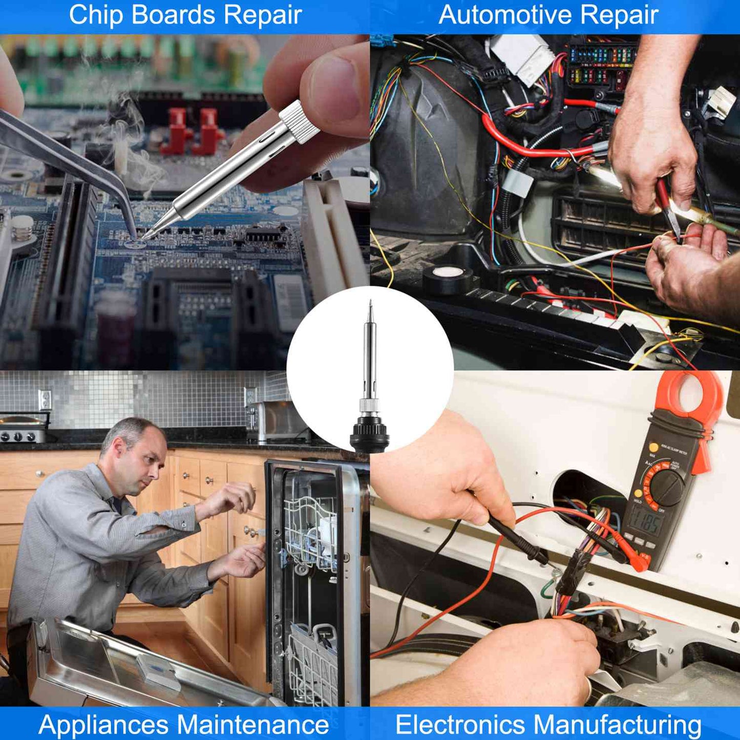 Adjustable Temperature Soldering Iron 60W with 5 Tips