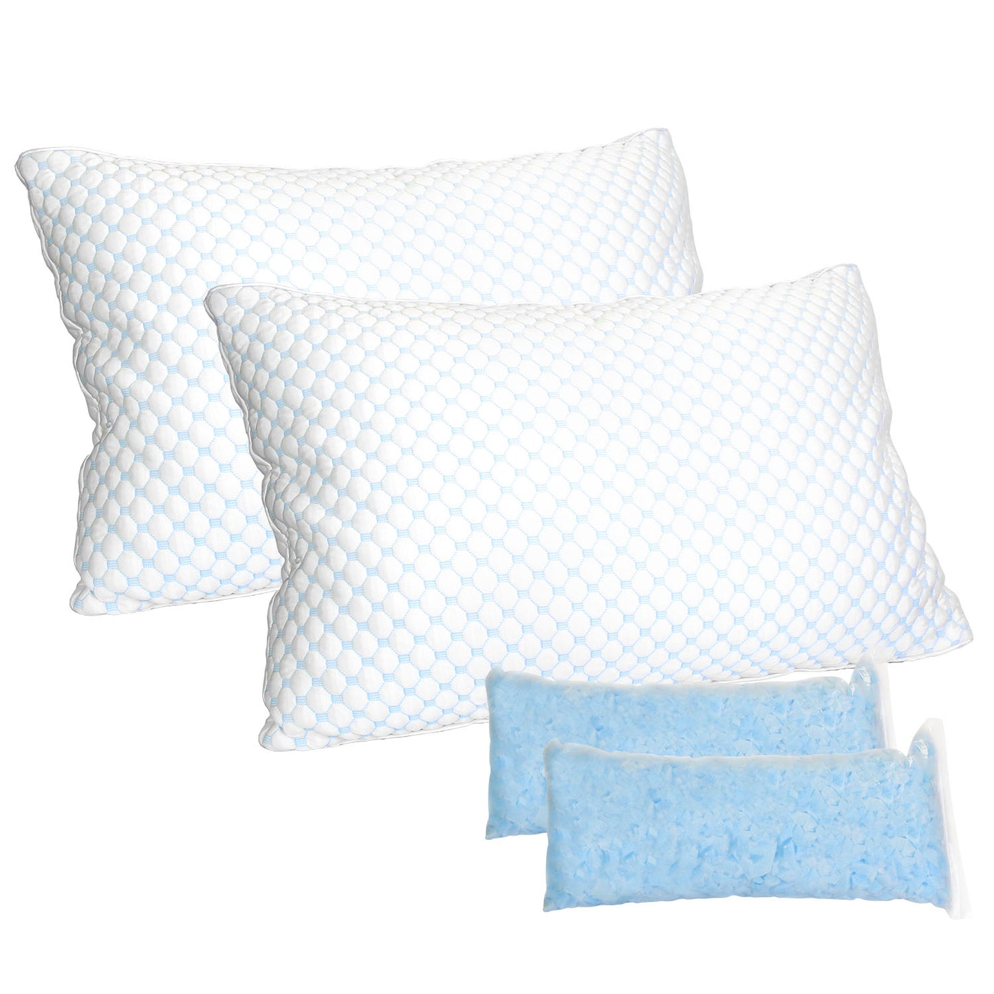 Adjustable Shredded Memory Foam Pillow with Cooling Cover