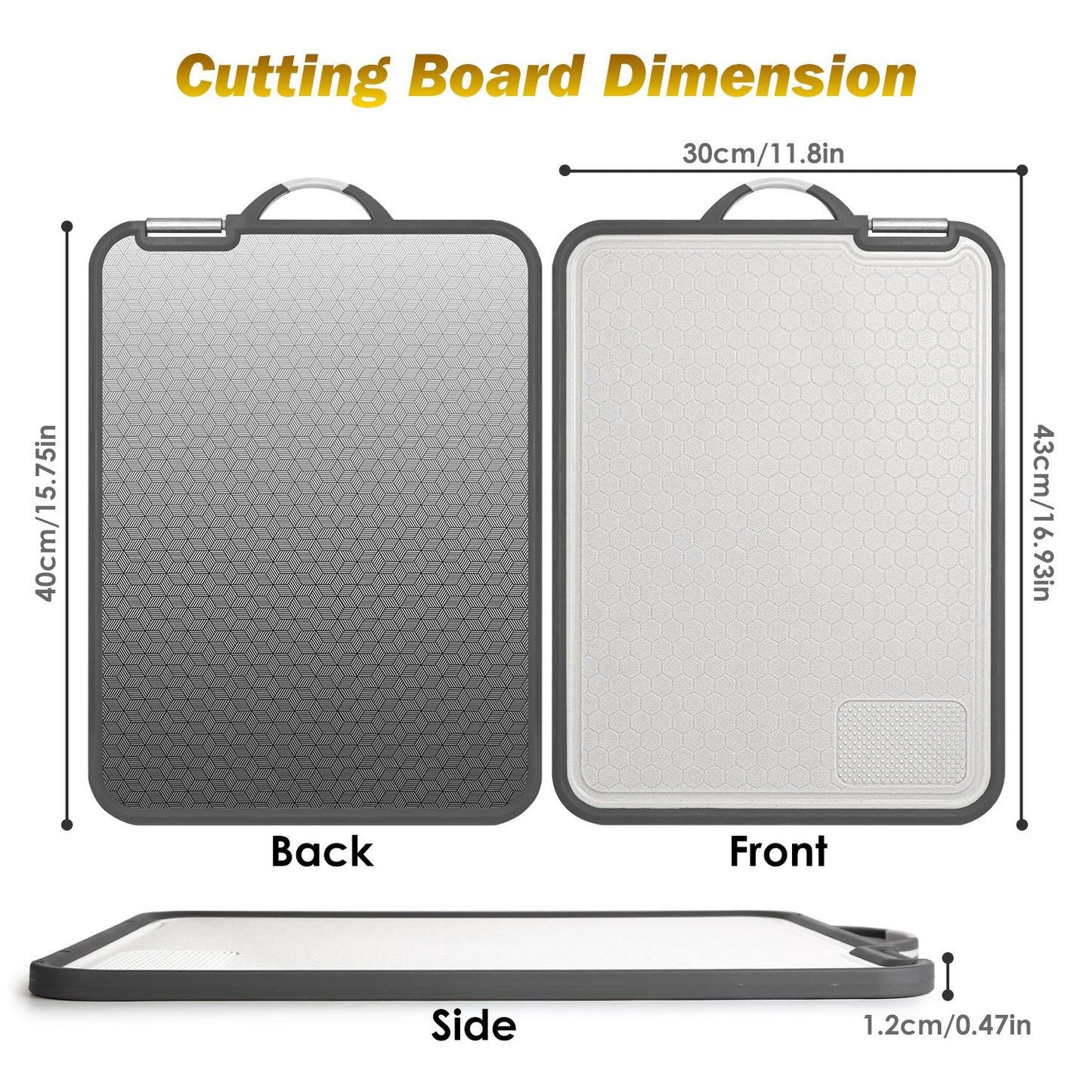 Double Sided Cutting Board with Knife Sharpener - 2 Pack