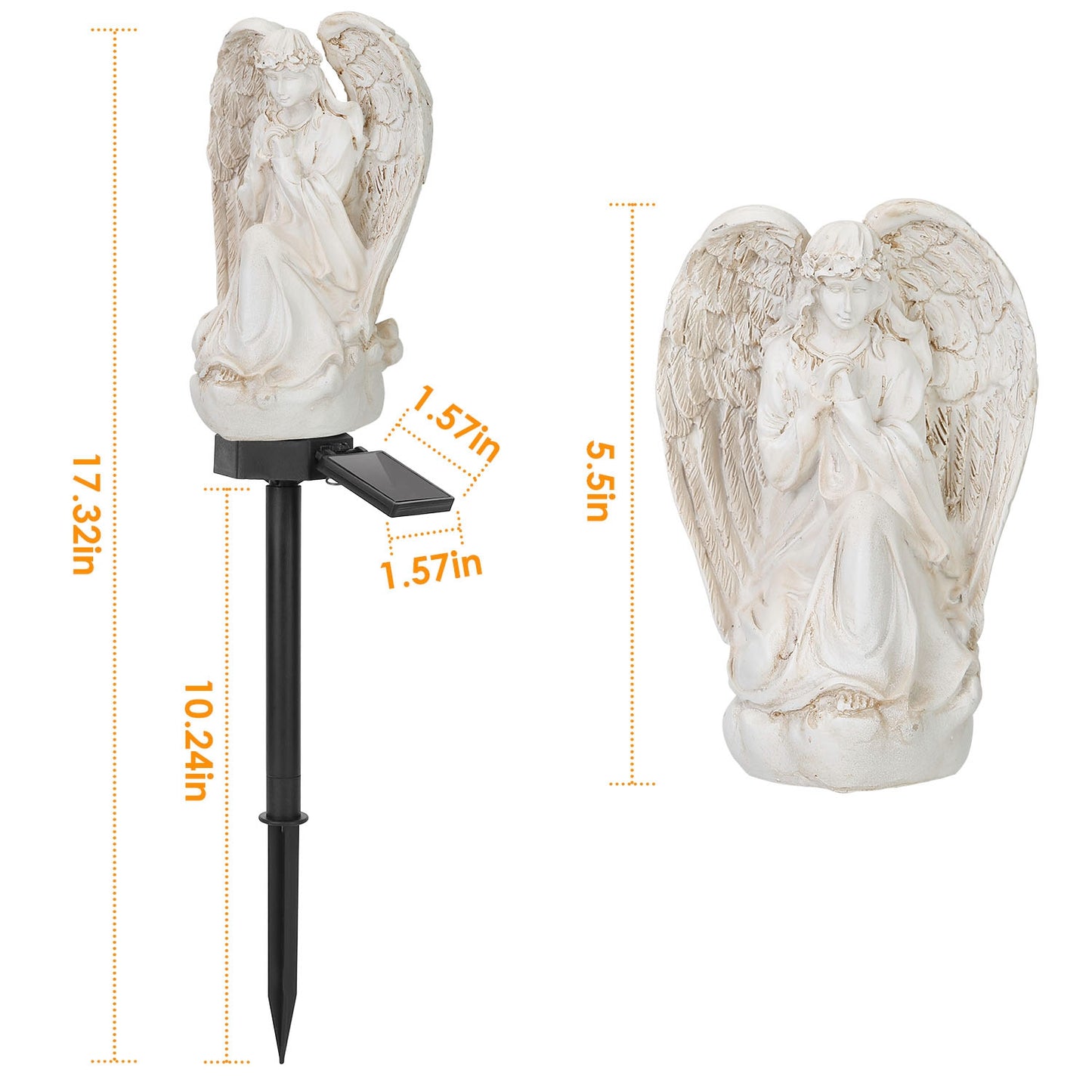 Solar Praying Angel Garden Light with LED Glow