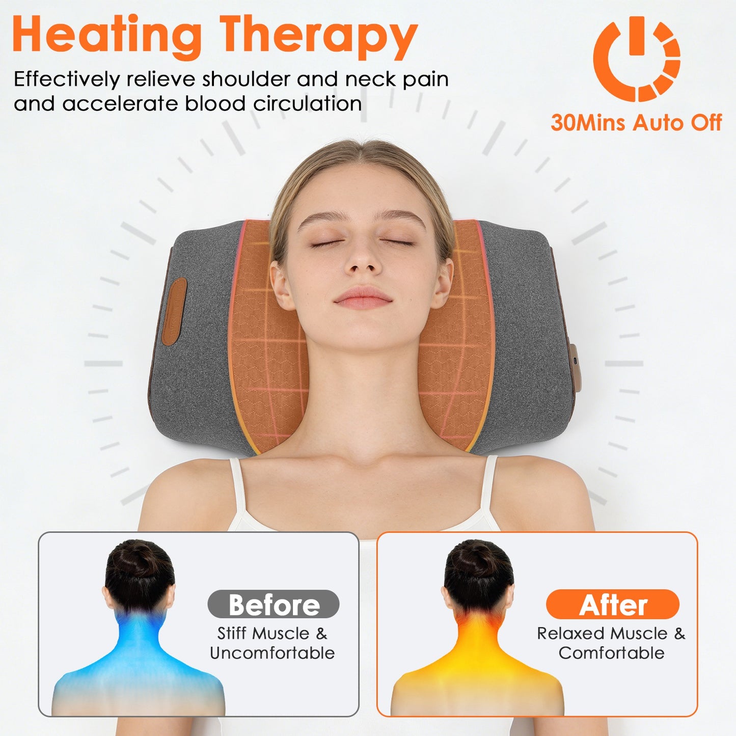 Neck Massager Pillow with Heat, Vibration & Air Compression