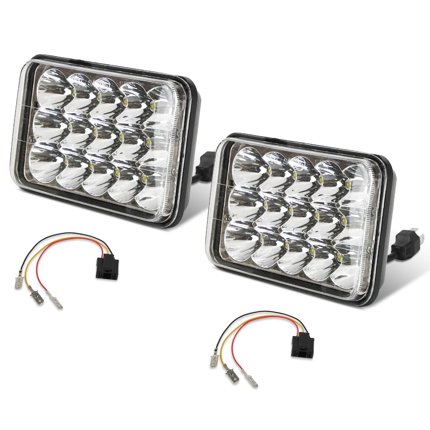 4x6 Inch LED Headlights with High/Low Beam for Cars & Trucks