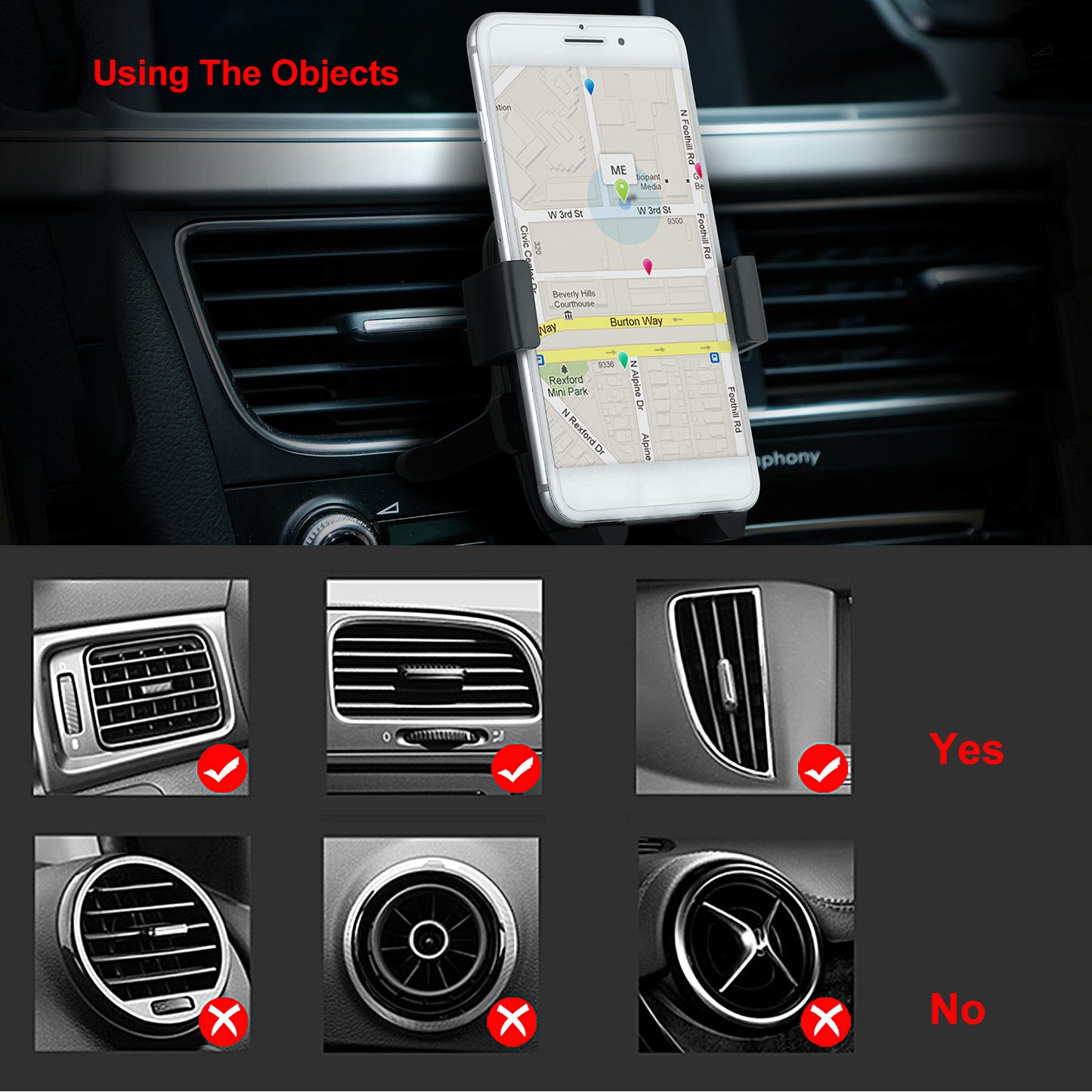 Car Air Vent Phone Mount with 360° Rotation