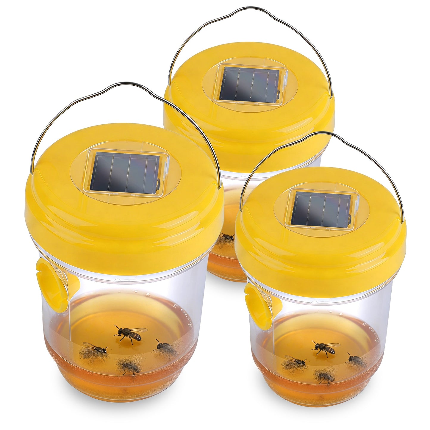 Solar Wasp Trap with UV Light - 3 Pack Outdoor Hanging