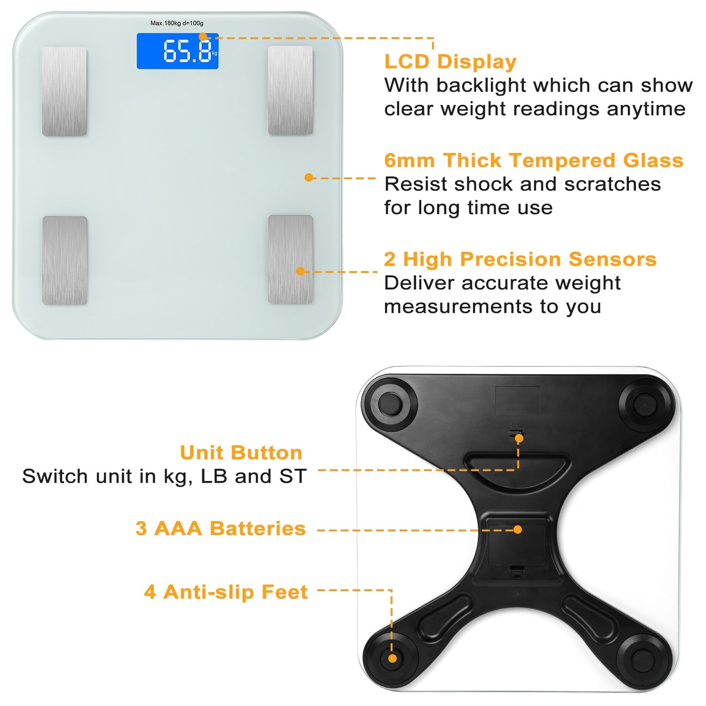 Smart Body Composition Scale with App & 8 Health Metrics