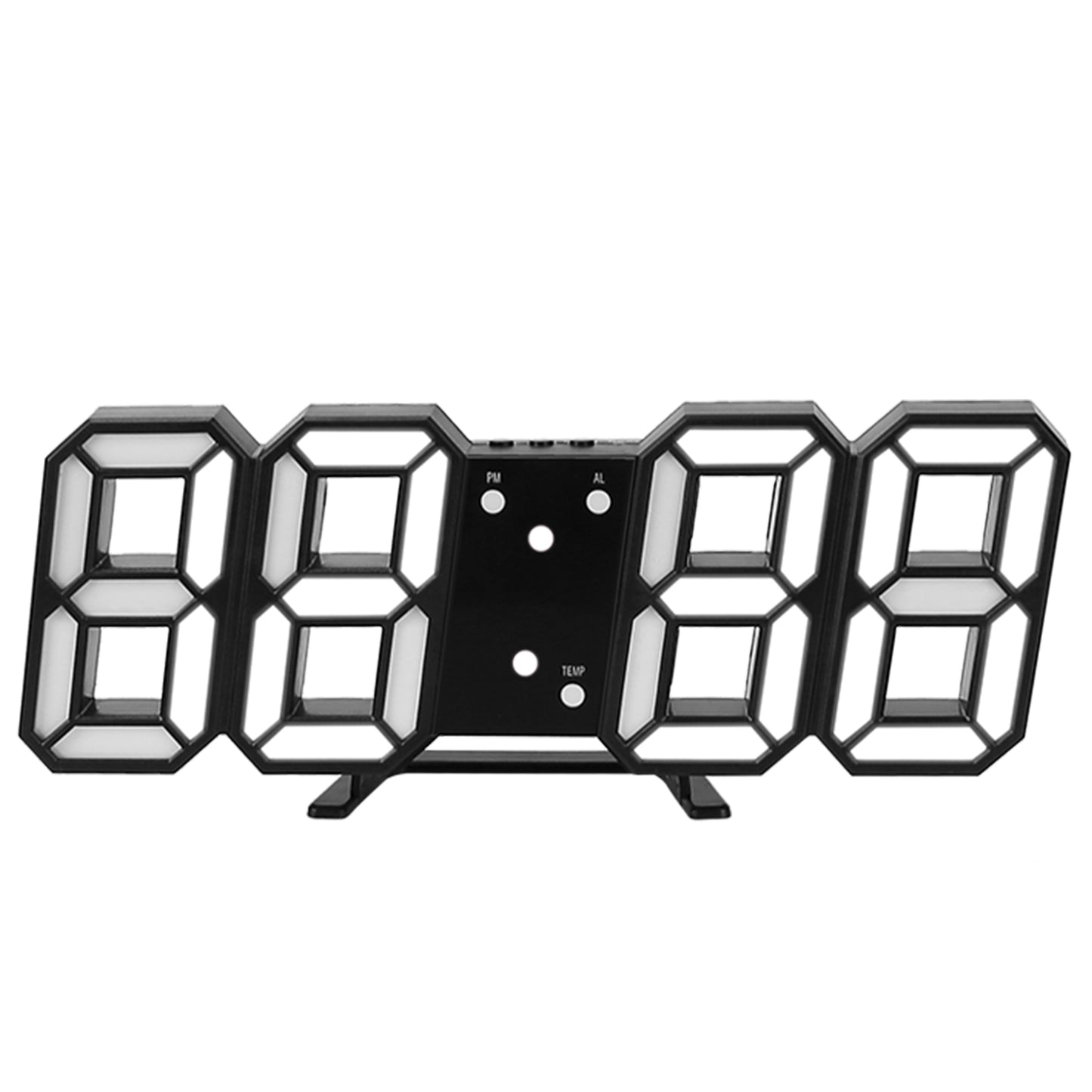3D LED Digital Wall Clock with Sound Control and Temperature