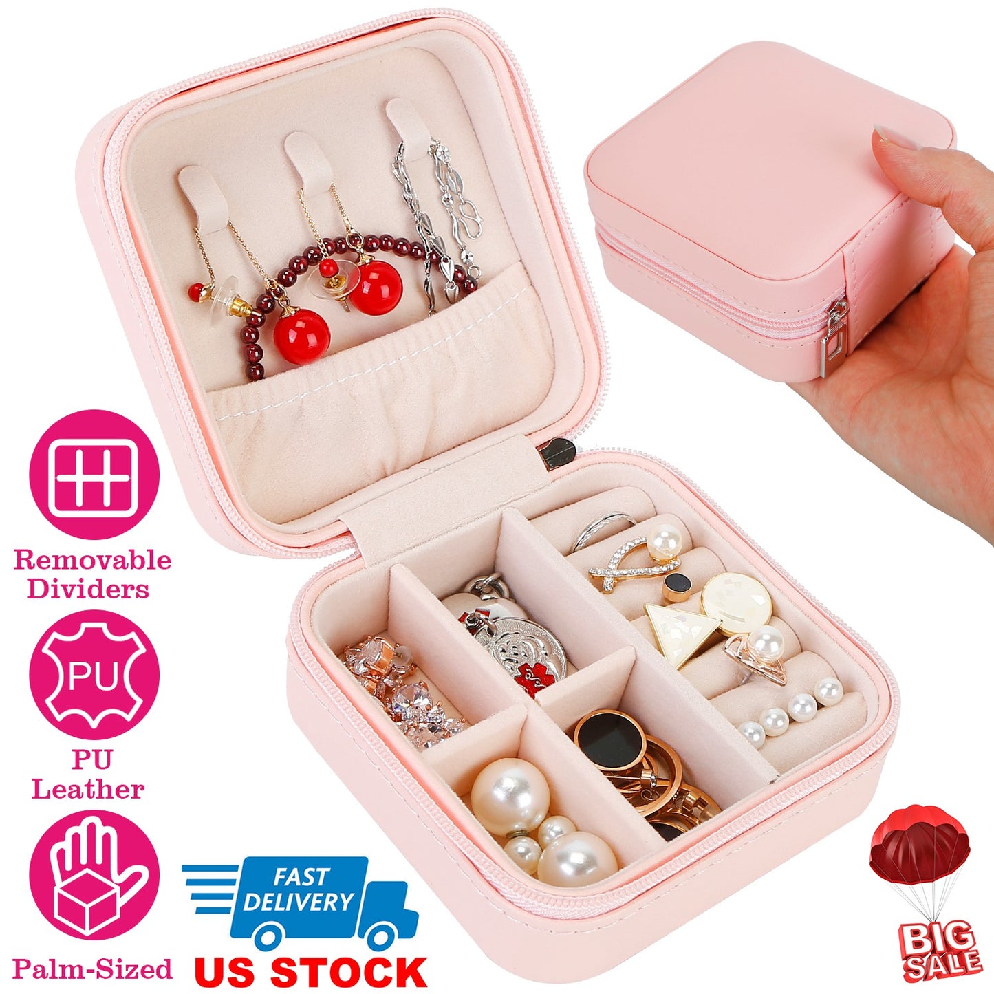 Mini Jewelry Storage Box with Travel Case Organizer