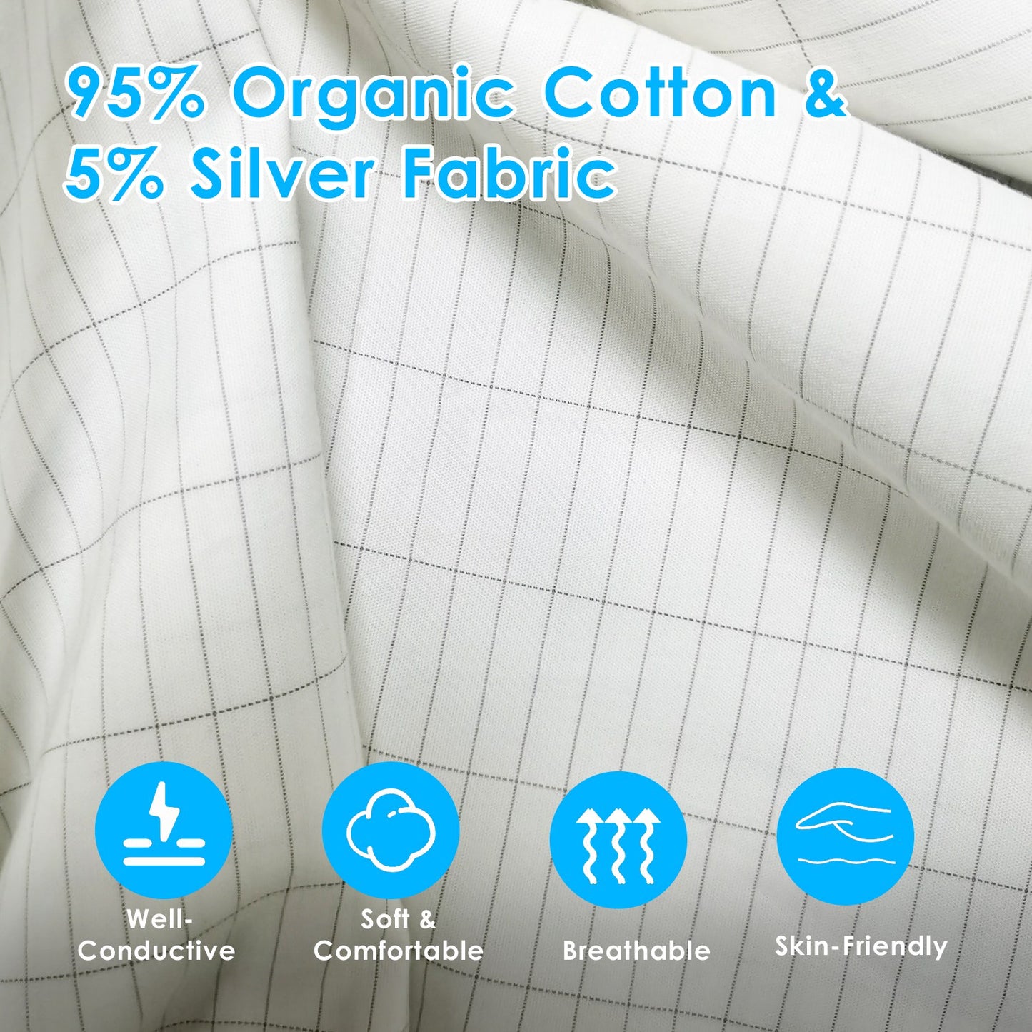 Grounding Sheet King Size Organic Cotton with Silver Fiber