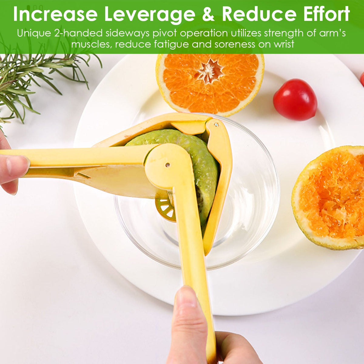 Manual Lemon Squeezer Fold Flat Design Effortless Hand Lemon Juicer Squeezer Manual Citrus Juicer with Sideways Pivot Increase Leverage Reduce Effort