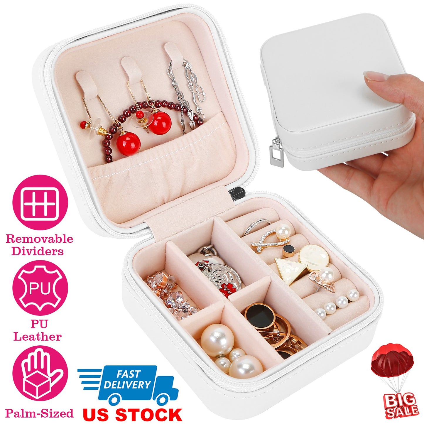 Mini Jewelry Storage Box with Travel Case Organizer