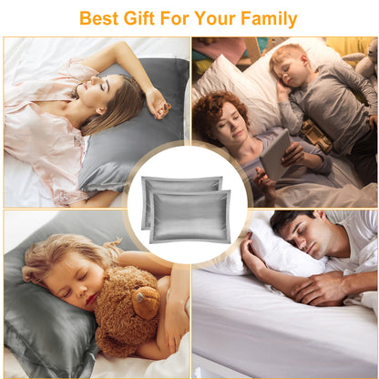 Satin Pillowcases Queen Size - 2 Pack Silky Smooth