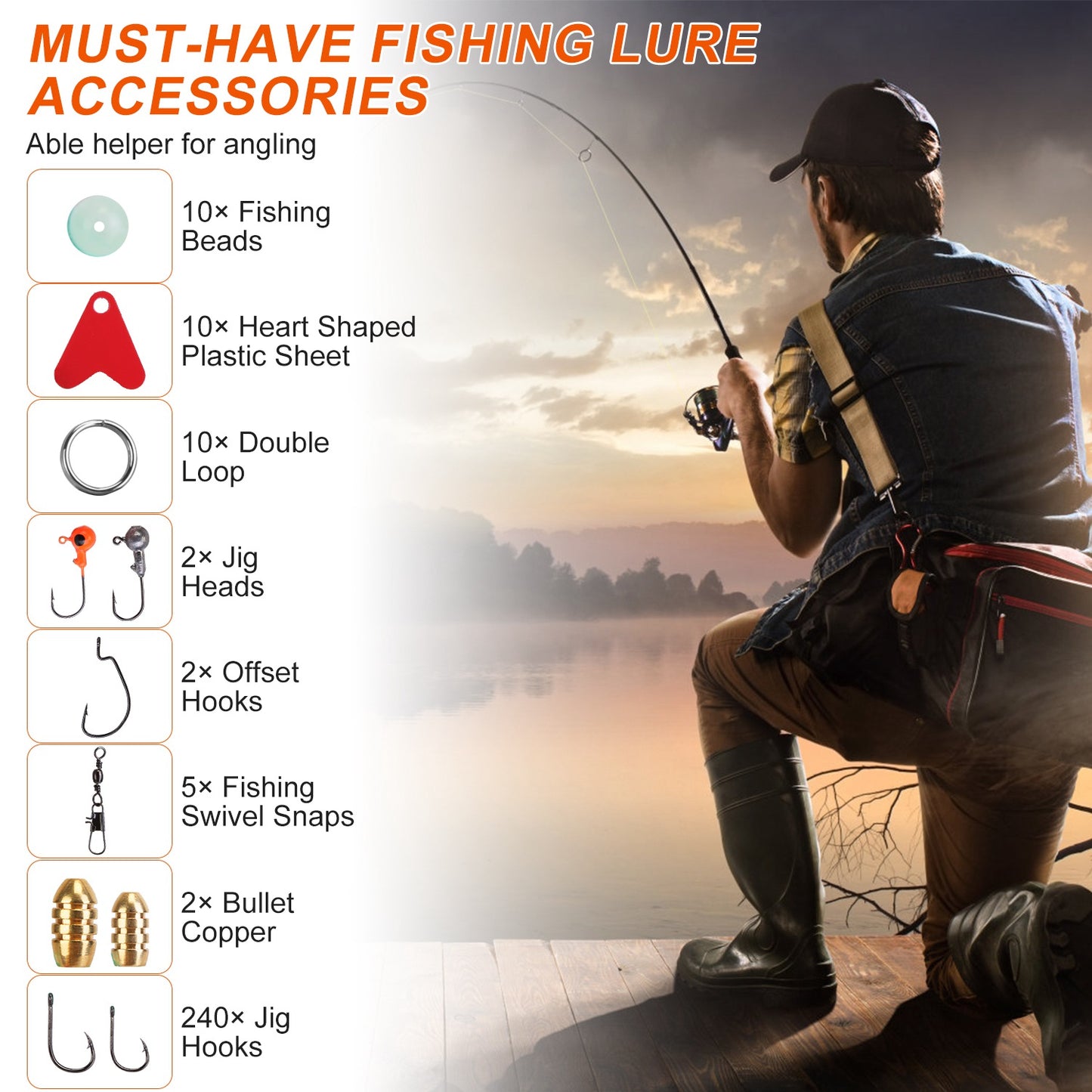Fishing Lures Kit 375-Piece with Tackle Box