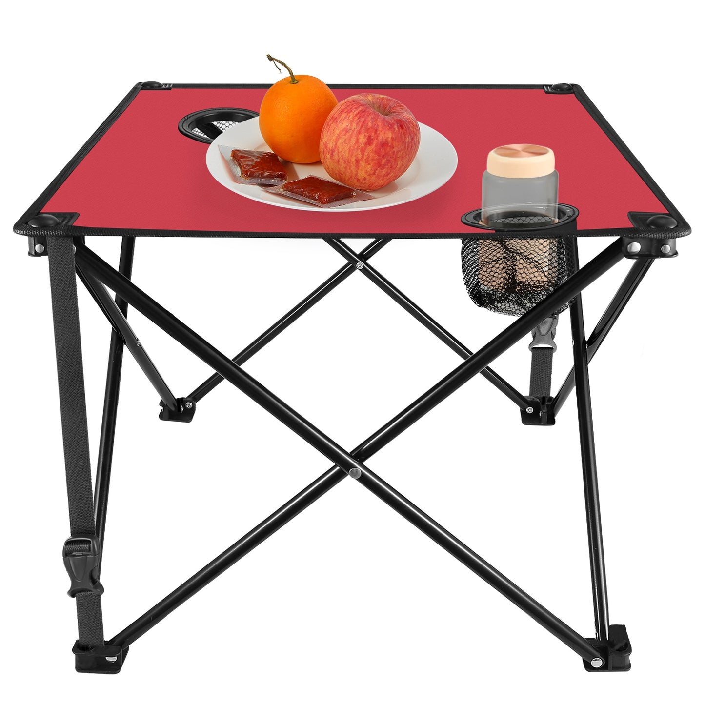 Foldable Camping Table with Cup Holders & Carry Bag (2-Pack)