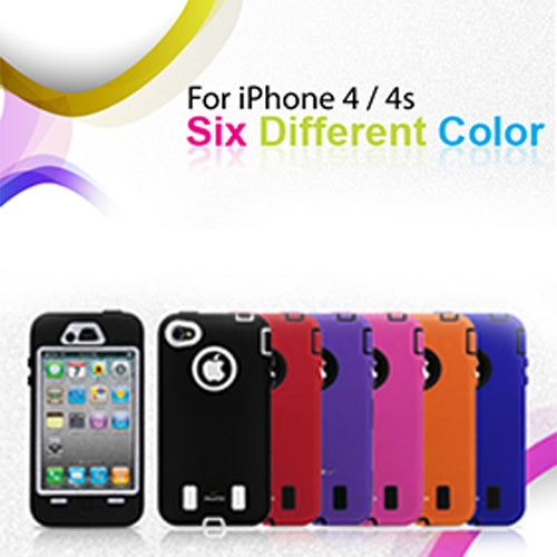 iPhone 4/4S Rugged Dual Layer Case with Screen Protector