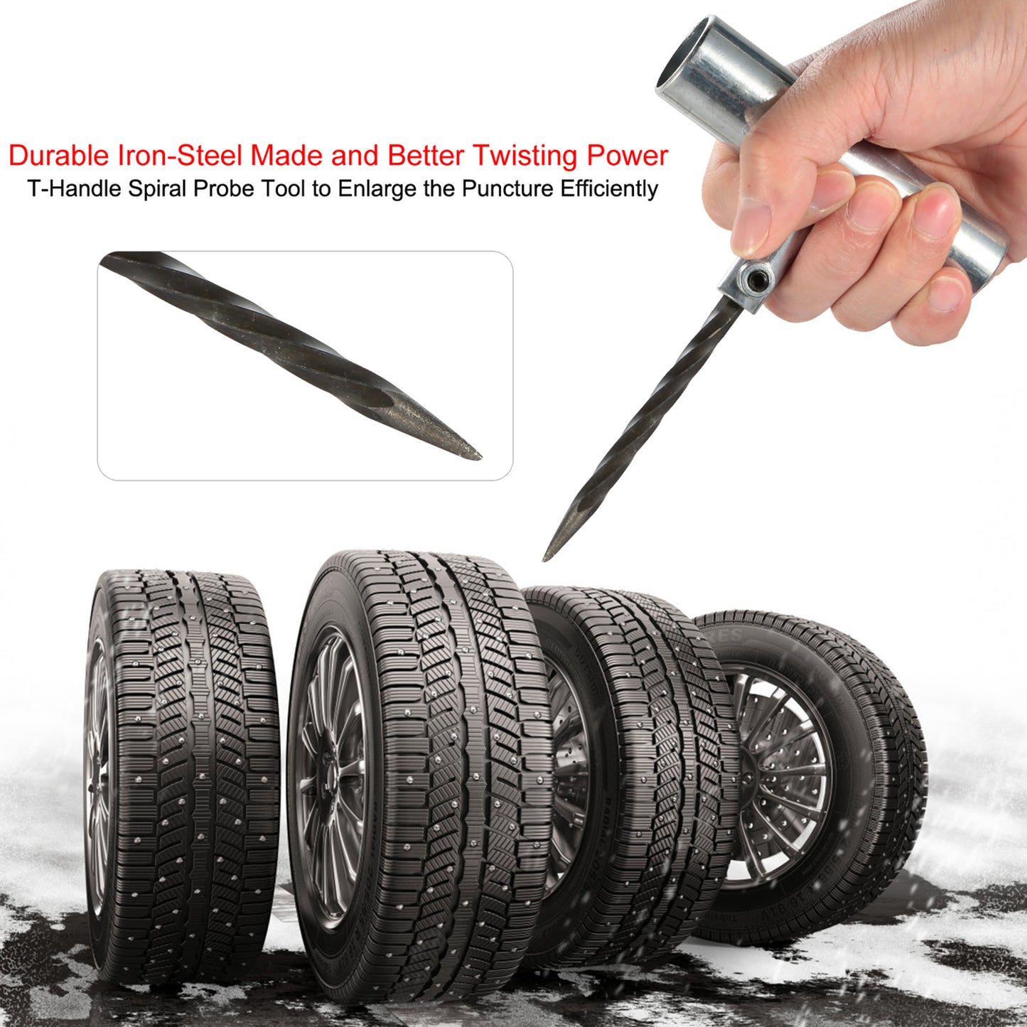 57-Piece Tire Repair Kit for Cars and Trucks