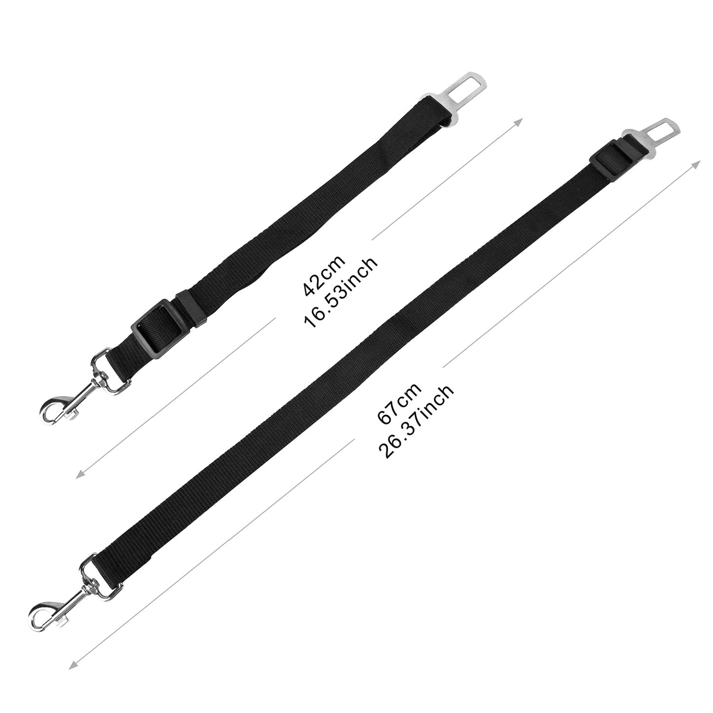 Dog Seat Belt Leash 2-Pack Adjustable Car Safety Harness