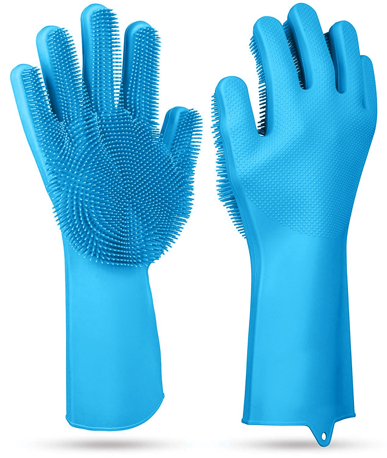 Silicone Dishwashing Gloves with Scrubbing Bristles