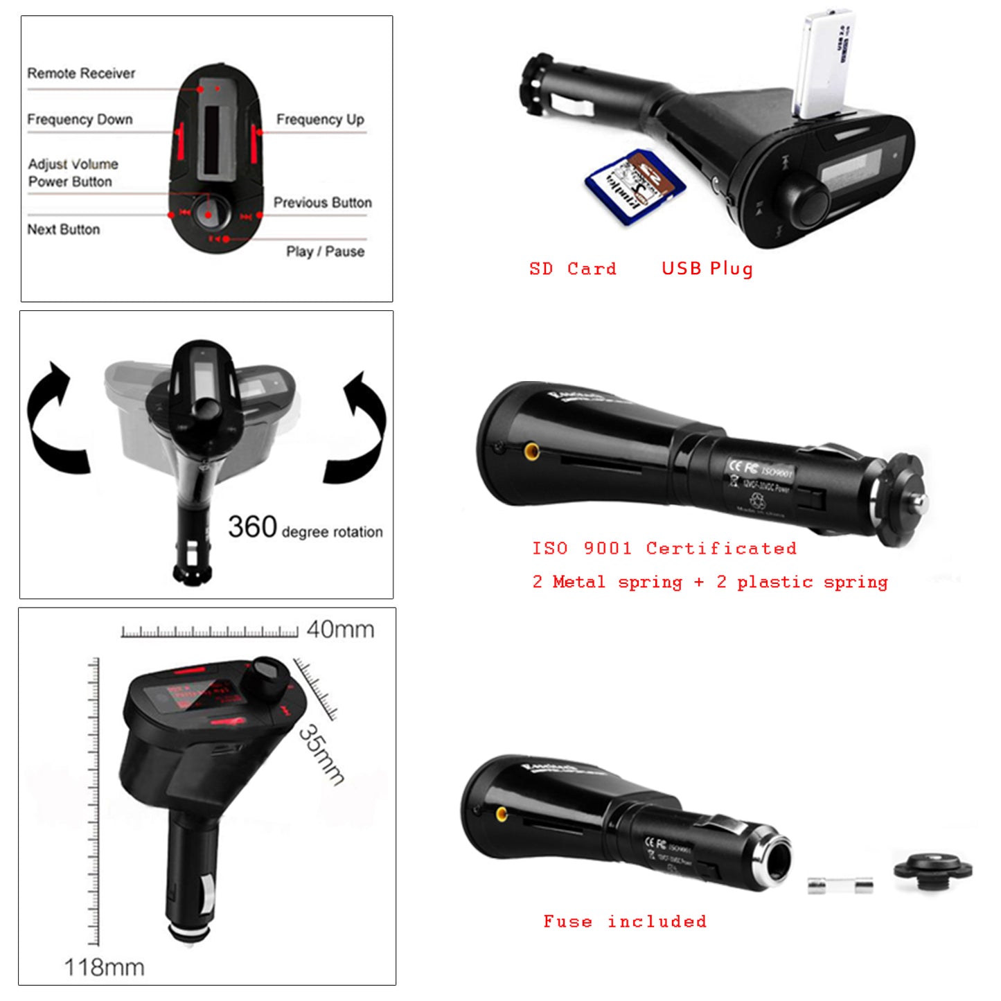 Wireless FM Transmitter MP3 Player with Remote Control