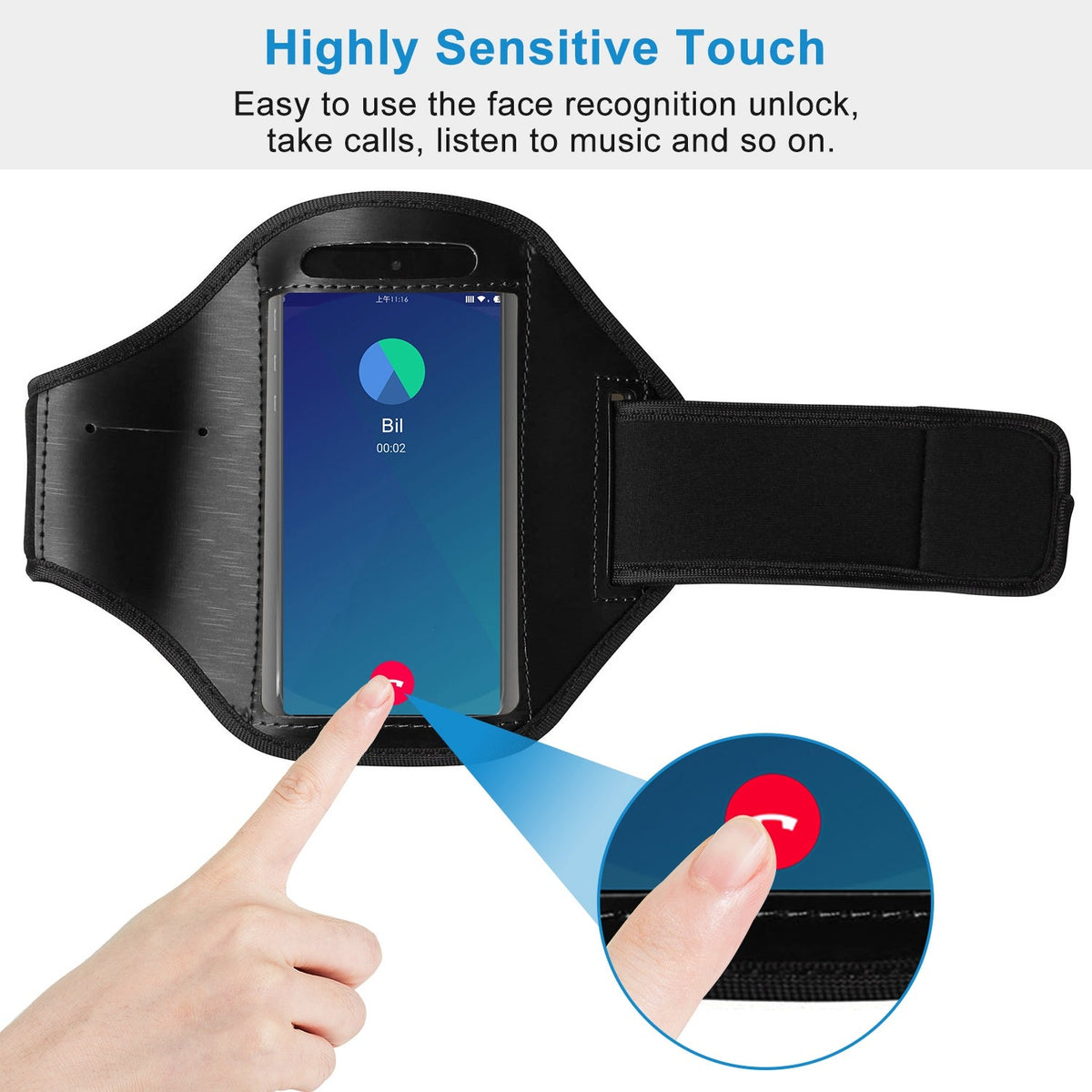 Phone Armband Case Adjustable Sweat-Resistant Armband Phone Holder Fit for iPhone5 Or Cellphones Under 4in For Running Jogging Riding Hiking Gym