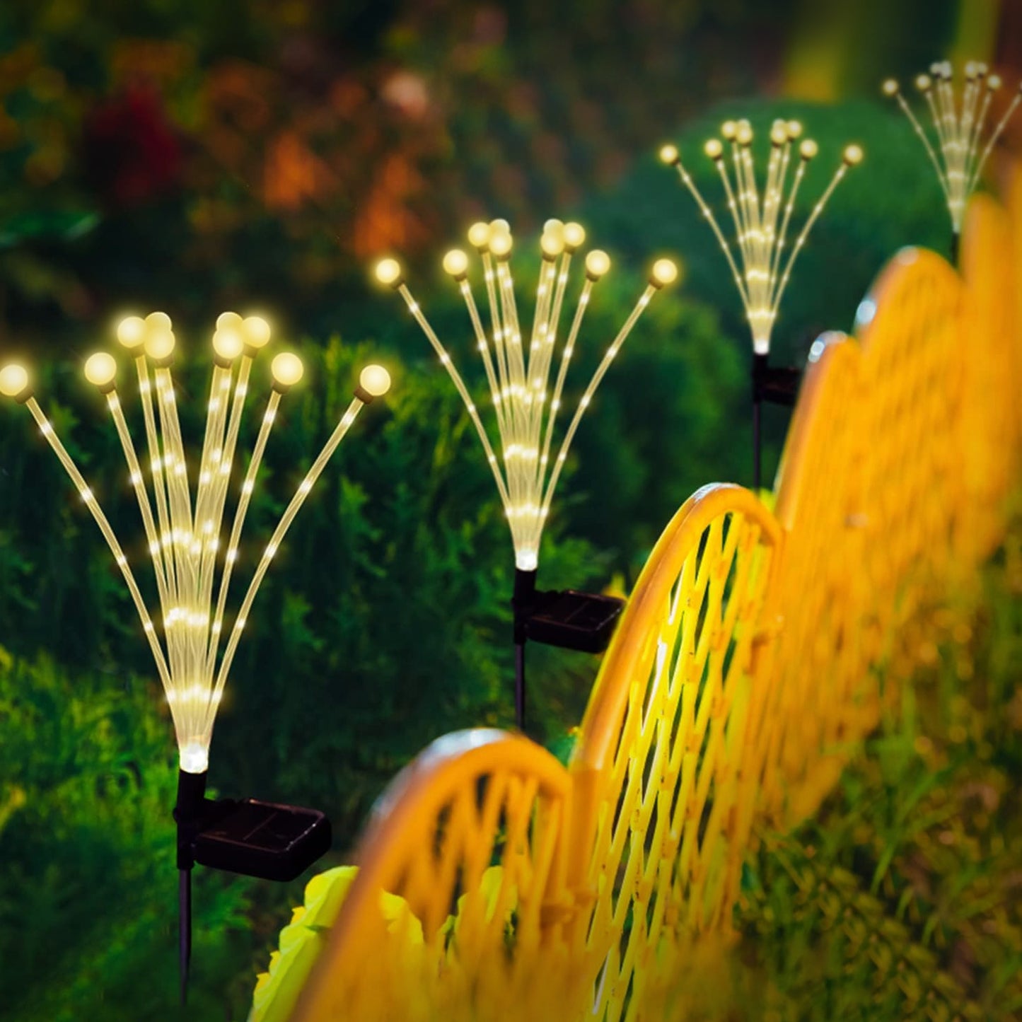 Solar Firefly Lights Swaying Garden Pathway Stakes (2-Pack)