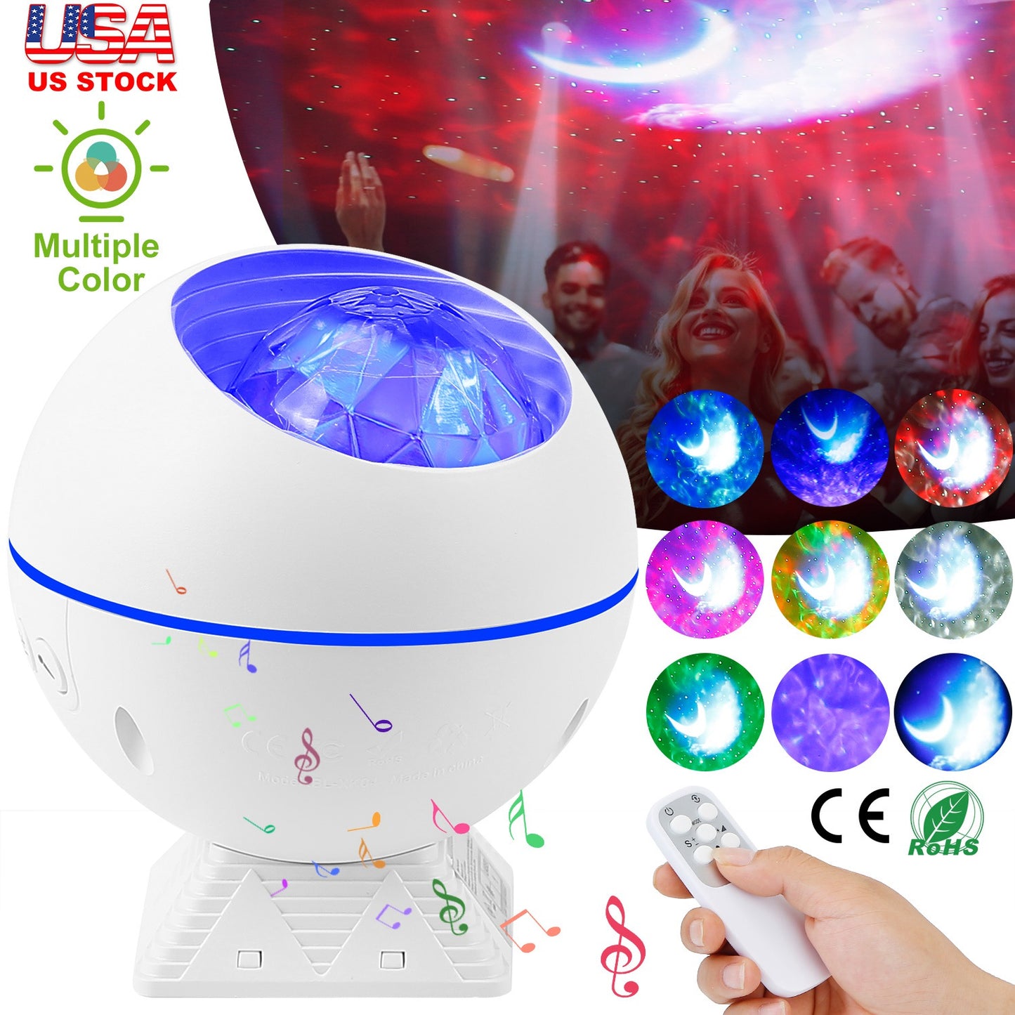 LED Star Projector Night Light with Remote Control
